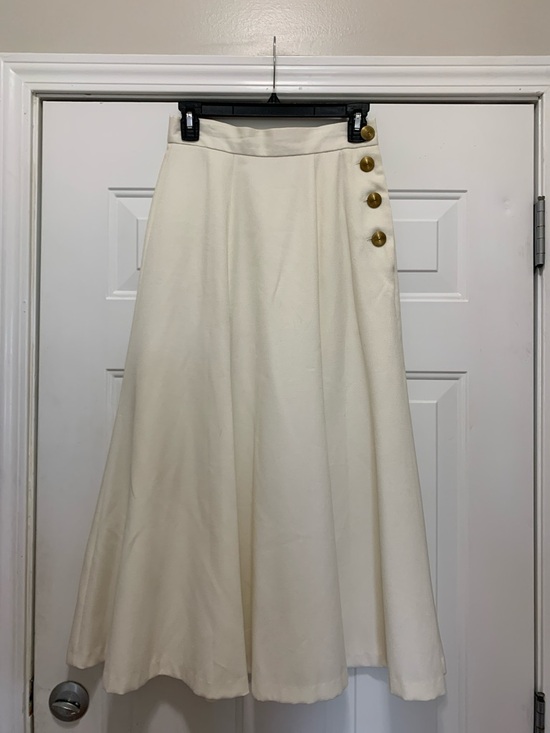 Lucia Dresses & Skirts - 4/$10 Lucia Vintage Cream A-Line Midi Skirt with Gold Button Detail Size 2